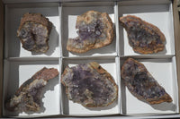 Natural Amethyst In Basalt Geode Specimens  x 6 From Zululand, South Africa - TopRock