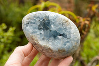 Polished Blue Celestite Eggs With Crystalline Centres  x 3 From Sakoany, Madagascar - TopRock