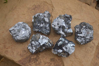 Natural Rare Silver Lead Galena Specimens  x 6 From Namibia - Toprock Gemstones and Minerals 