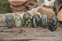 Polished Spotted Leopard Stone Standing Free Forms  x 6 From Zimbabwe