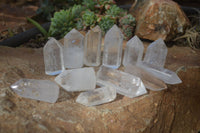 Polished Clear Quartz Crystal Points x 12 From Madagascar