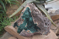 Natural XXL Rare Ball Malachite On Drusi Quartz & Dolomite Matrix  x 1 From Kambove, Congo - Toprock Gemstones and Minerals 