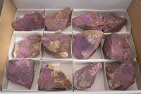 Natural Metallic Purpurite Cobbed Specimens x 12 From Erongo, Namibia