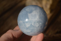 Polished Blue Calcite Spheres x 3 From Ihadilalana, Madagascar