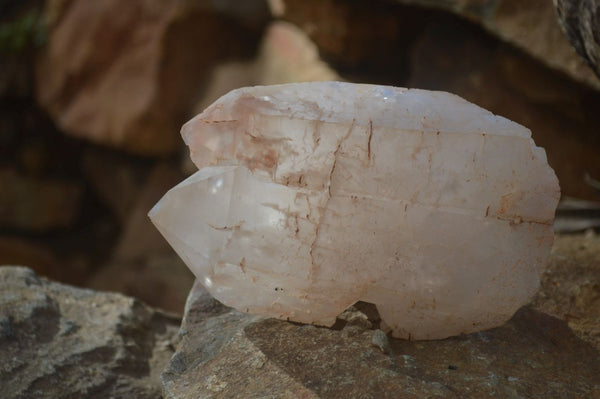 Natural Clear Rainbow Veil Quartz Crystals x 3 From Mpika, Zambia