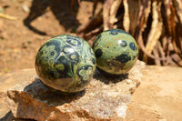 Polished Stromatolite / Kambamba Jasper Spheres  x 4 From Katsepy, Madagascar - TopRock