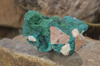 Natural Unique Dioptase & Bladed Malachite Specimen  x 1 From Likasi, Congo