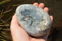 Polished Blue Celestite Crystal Eggs  x 2 From Sakoany, Madagascar - TopRock