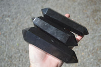 Polished Double Terminated Black Basalt Points  x 4 From Madagascar - Toprock Gemstones and Minerals 