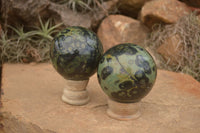 Polished Stromatolite / Kambamba Jasper Spheres  x 3 From Mahajanga, Madagascar - TopRock