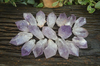 Natural Single Jacaranda Amethyst Crystals  x 24 From Mumbwa, Zambia - Toprock Gemstones and Minerals 