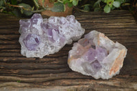 Natural Jacaranda Amethyst Clusters x 2 From Zambia