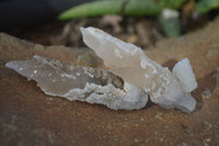 Natural Drusy Quartz Coated Fluorescent Calcite Spearhead Crystals x 21 From Alberts Mountain, Lesotho