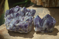 Natural Dark Purple Amethyst Clusters  x 3 From Mapatizya, Zambia - TopRock