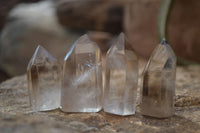 Polished Wispy Phantom Smokey Quartz Points x 20 From Madagascar