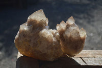 Natural Cascading Smokey Quartz Clusters x 3 From Luena, Congo