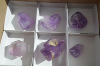 Polished Small Window Amethyst Points x 6 From Ankazobe, Madagascar