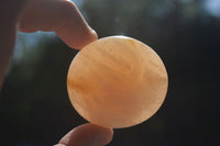 Polished Orange Twist Calcite Palm Stones  x 12 From Madagascar - Toprock Gemstones and Minerals 