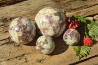 Polished Pink Rubellite Tourmaline Spheres (2 Sml, 2 Med) x 4 From Ambatondrazaka, Madagascar - TopRock