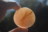 Polished Orange Twist Calcite Palm Stones  x 12 From Madagascar - Toprock Gemstones and Minerals 