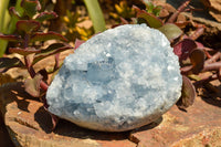 Polished Blue Celestite Crystal Eggs  x 2 From Sakoany, Madagascar - TopRock