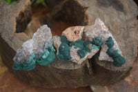 Natural Rare Ball Malachite On Drusy Quartz & Dolomite Matrix  x 6 From Kambove, Congo - Toprock Gemstones and Minerals 