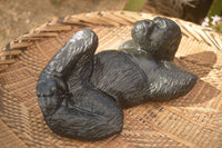 Polished  Black Serpentine Gorilla Carving x 1 From Zimbabwe