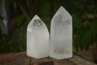 Polished Large Clear Quartz Points x 2 From Madagascar