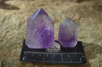 Polished Small Window Amethyst Points x 6 From Ankazobe, Madagascar