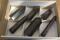 Polished Black Basalt Points  x 6 From Madagascar