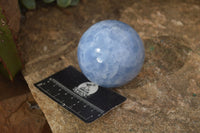 Polished Blue Calcite Spheres x 3 From Ihadilalana, Madagascar