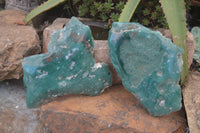 Polished Green Mtorolite / Chrome Chrysoprase Plates  x 2 From Zimbabwe - Toprock Gemstones and Minerals 