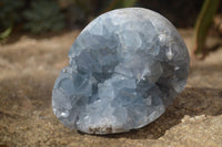 Polished Blue Celestite Egg Geodes  x 2 From Sakoany, Madagascar