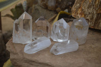 Polished Clear Quartz Crystal Points  x 6 From Madagascar