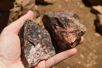 Natural Rough Pink & Black Rhodonite Specimens  x 6 From Zimbabwe - TopRock