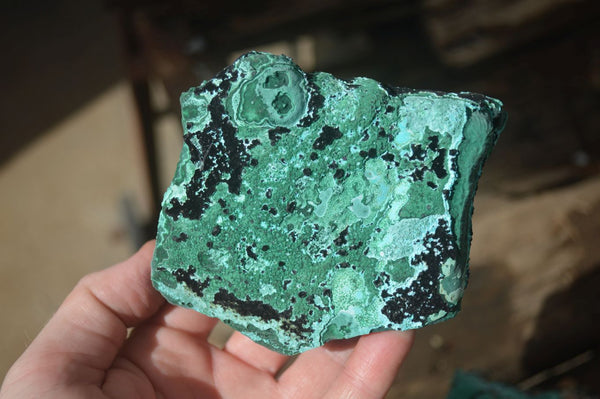 Natural Etched Malachite Specimens  x 2 From Congo