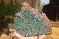 Natural Drusy Coated Ball Malachite On Dolomite Specimen  x 1 From Likasi, Congo