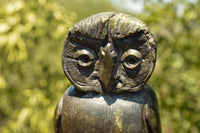 Polished Hand Carved Leopard Stone Owl x 1 From Zimbabwe - TopRock