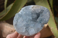 Polished Blue Celestite Egg Geodes  x 2 From Sakoany, Madagascar