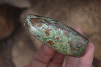 Polished Green Chrysoprase Standing Free Forms  x 6 From Madagascar