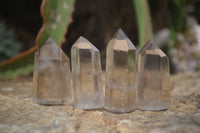 Polished Wispy Phantom Smokey Quartz Points x 20 From Madagascar