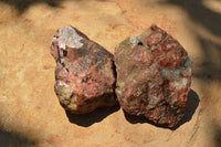 Natural Rough Pink & Black Rhodonite Specimens  x 6 From Zimbabwe - TopRock