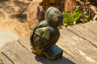 Polished Hand Carved Leopard Stone Owl x 1 From Zimbabwe - TopRock