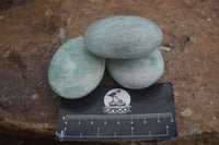 Polished Blue Amazonite Palm Stones  x 12 From Madagascar - Toprock Gemstones and Minerals 