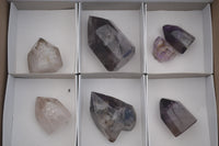 Polished Smokey Amethyst Window Quartz Crystals  x 7 From Madagascar - TopRock