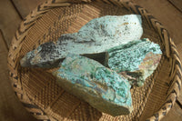 Natural Drusy Coated Chrysocolla Specimens x 3 From Kakanda, Congo