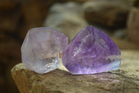 Polished Small Window Amethyst Points x 6 From Ankazobe, Madagascar