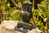 Polished Hand Carved Leopard Stone Owl x 1 From Zimbabwe - TopRock