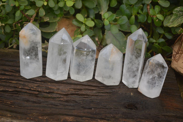 Polished Clear Quartz Crystal Points  x 6 From Madagascar