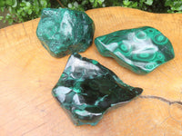 Polished Malachite Free Forms x 3 From Kolwezi, Congo - TopRock